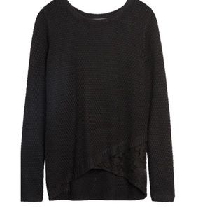 Brixton Ivy Darla Asymmetric Lace Hem Sweater